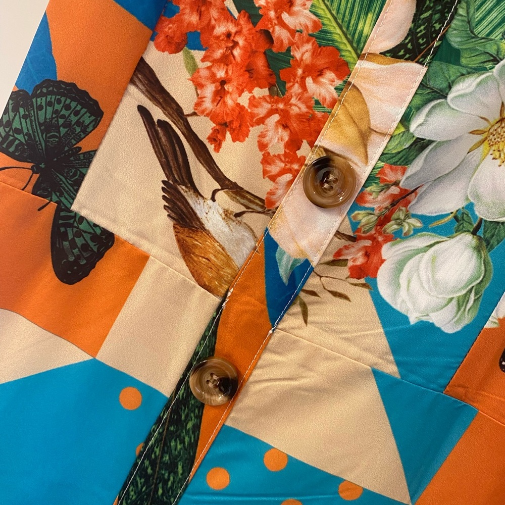 Tropical long maxi dress